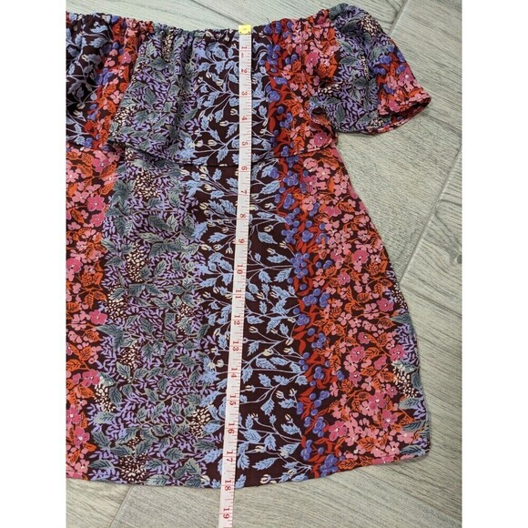 Anthropologie Maeve Floral Vallita Off-Shoulder Top Size Small Boho Blouse N39 - Picture 12 of 12